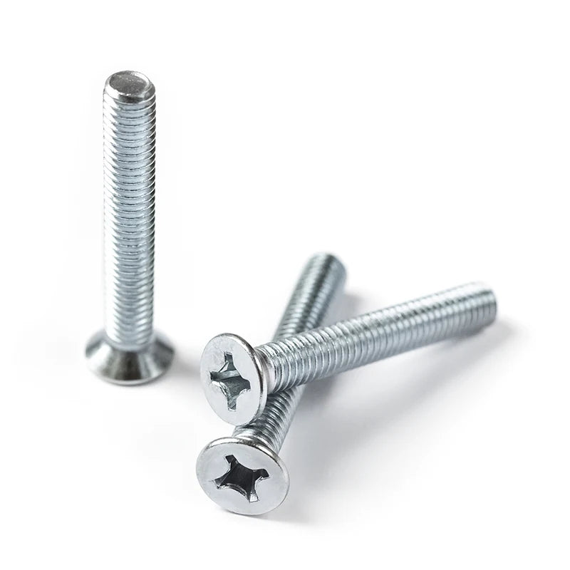 Bolts Manufactures Customised Cross Recess Philip Drive Zinc Nickel Plated Countersunk Flat Head Machine Thread Screws