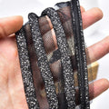 New Fashion Black Diamond Rhinestone Crystal Beaded Mesh Lace Sew on Bridal Sash Belt Ribbon Trim for Clothes Shoes Bags