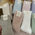 Winter Solid Color Thicker Cashmere Rabbit Wool Women Socks