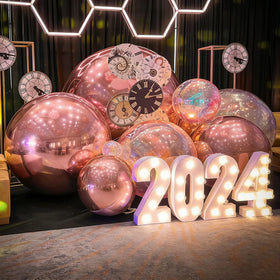 Rose Golden Giant Mirror Ball Hanging Inflatable Balloon Wedding Party Decor Big Shiny Inflatable Disco Ball Large Mirror Sphere