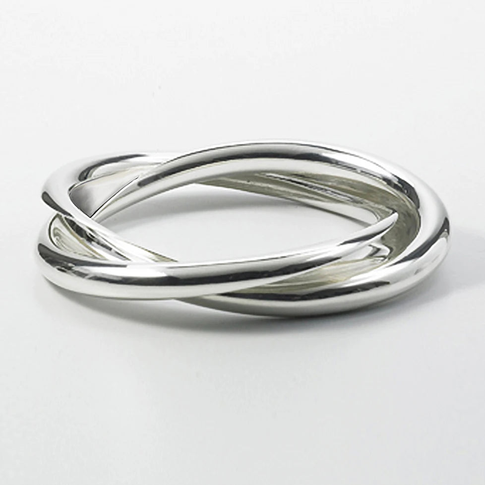CAOSHI Trendy Female Simple Twisted Ring for Women Fashion Jewelry Silver Color Engagement Band Rings
