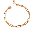 Waterproof Jewelry Gold Bracelet Chain PVD 18K Gold Plated Stainless Steel Jewelry Tarnish Free Paper Clip Bracelet Chain
