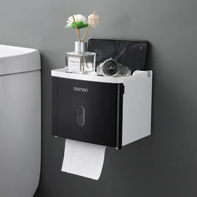 Tik Tok Same Style Wall Mounted Multifunctional Plastic Facial Bathroom Tissue Storage Box