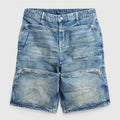 Custom Premium Mens Vintage Breathable Quick Dry Woven Denim Cotton Bleach Stone Wash Mid Waist Double Knee Overalls Casual