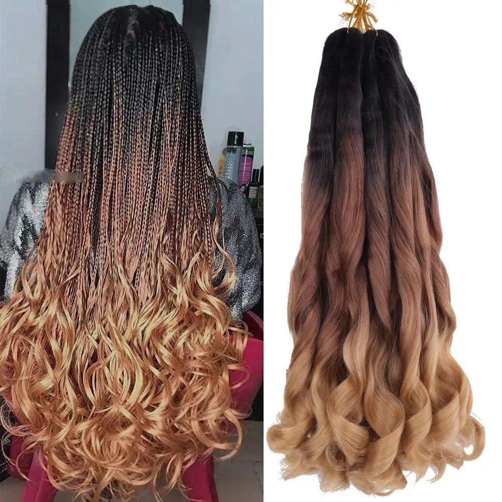 24 Inch Curly Braiding Hair French  Hair French  Crochet Braids Spiral Braiding Hair Extensions