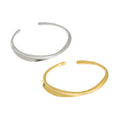 Wuqie Fashion Fine Jewelry Solid 925 Sterling Silver Bangles 18K Gold Plated Irregular Smooth Bangle Bracelet