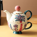 New Luxury Elegant Eco-Friendly Bone China Tea for One Set with 400ml Capacity European Italian Style Ceramic Tea Set Cup Saucer