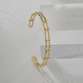 Hot Sale Stainless Steel Hollow U Buckle Splicing Open Bangle  Gold Plating Titanium Steel Cuff Bangle