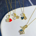 Good Quality Red Heart Paw Copper Pendant Stainless Steel Chain Women Party Jewelry