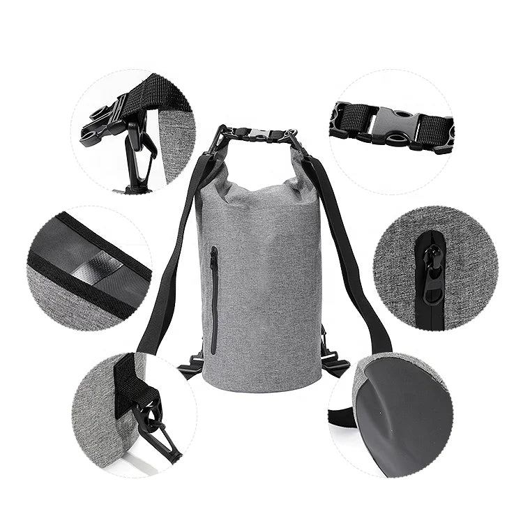 Everich Waterproof Dry Bag with Double Backpack Straps in 10L Capacity