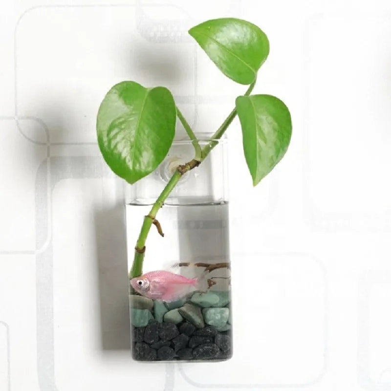Wholesale Modern Chinese Design Decorative Small Clear Cylinder Square Handmade Cheap Flower Hanging Glass Vase Tabletop Vase