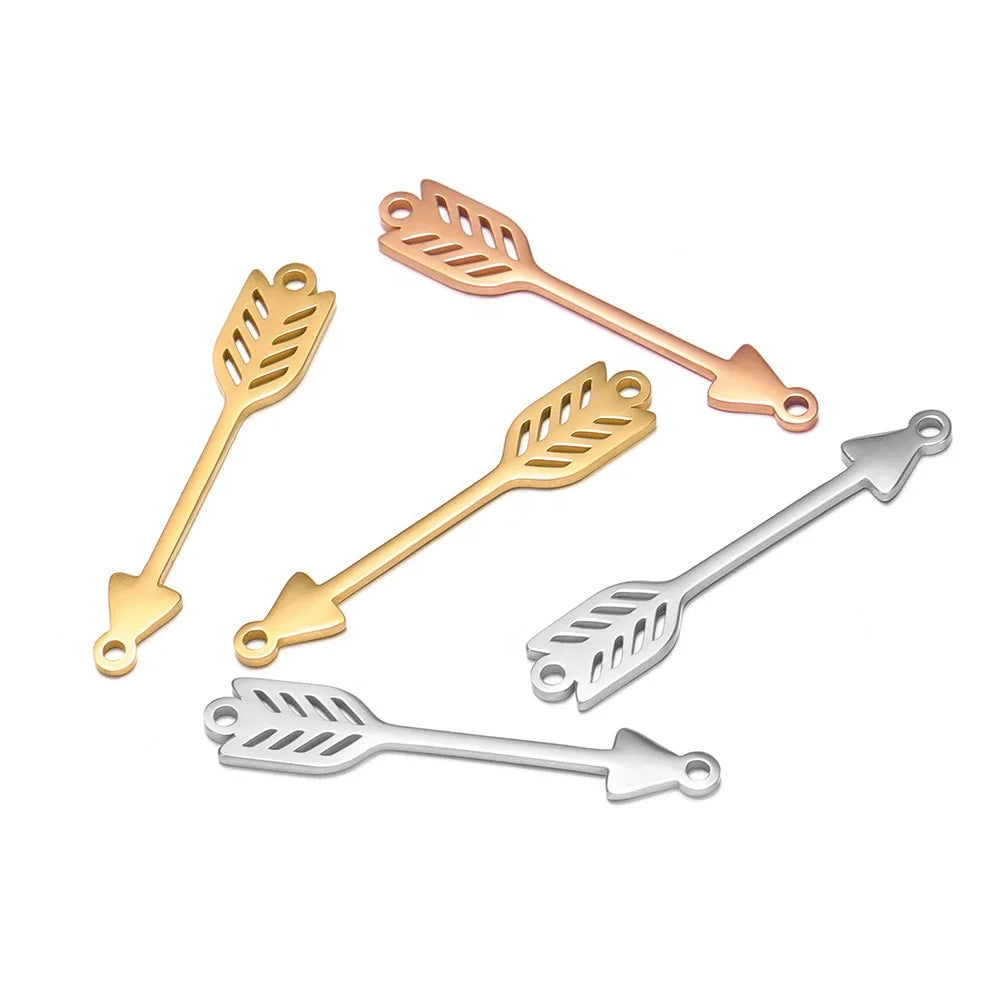 Stainless Steel 18K PVD Gold Plated Cutting Shape Pendants Charms for Diy Jewelry Accessories Making Bracelet Findings Wholesale
