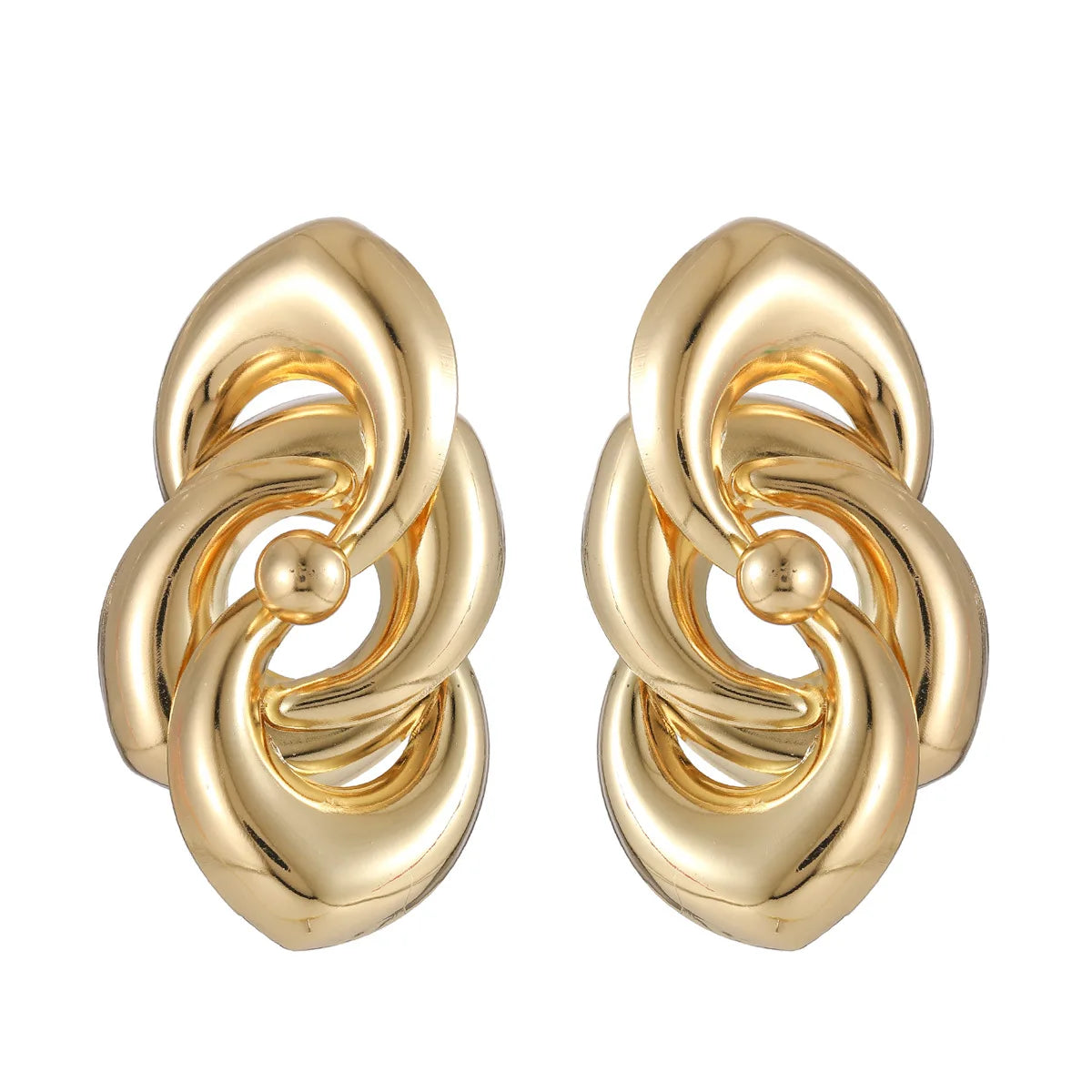 2024 Trendy Gold Plated Women's Fashion Hoop Earrings Big Circle Drop with Simple round Loop Exaggerated Jewelry Design