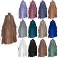 Hot Selling Arab Turkey Muslim Open Abaya Dress Modest Solid Color Three-layer Chiffon Cardigan Abaya Women
