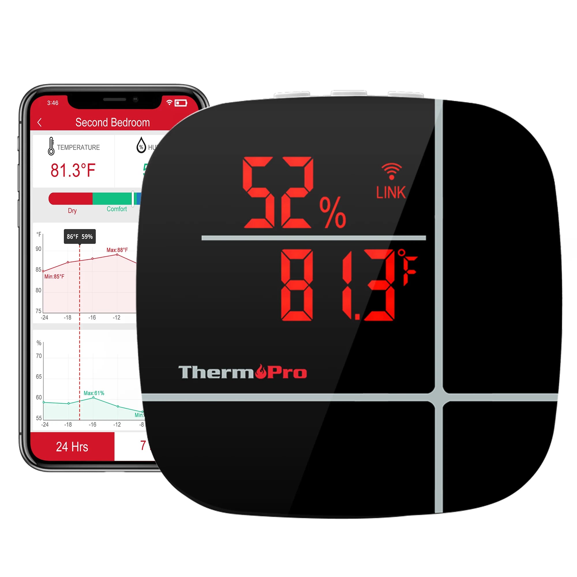 ThermoPro TP90 Smart WiFi Wireless Digital Thermometer Hygrometer for Household