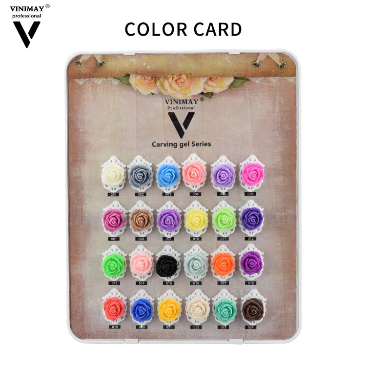 Vinimay 24 Colors Non Sticky Hand Shaping Nail Art Gel 3D Sculpture Carving Gel Sculpting Nail Gel for 3D Carving Collection Set