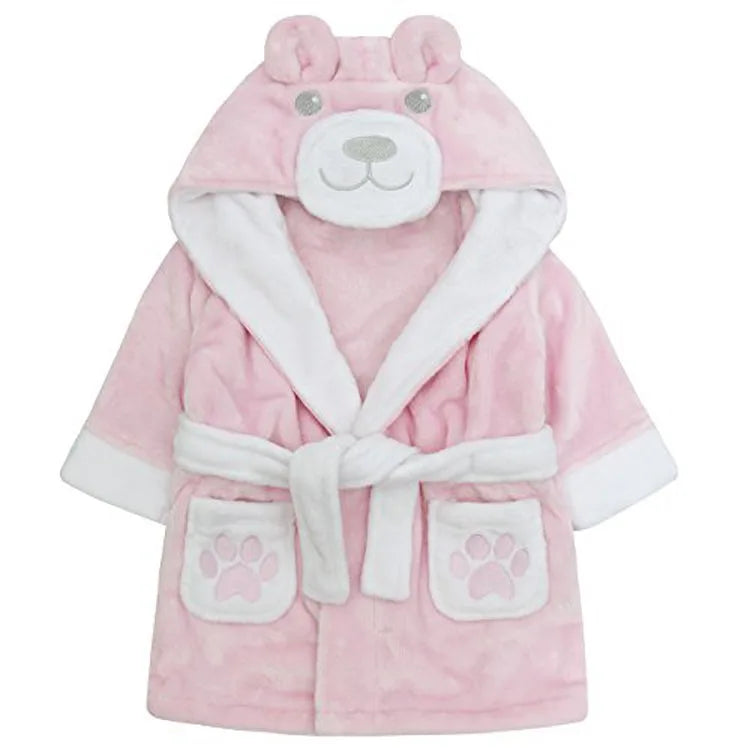 Kids Bathrobe Soft Touch Plush Fleece Kids Bathrobe Children Bathrobe