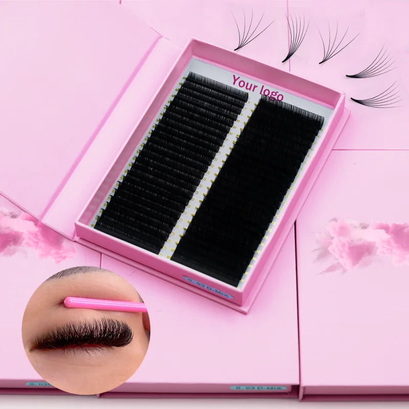 Faux Mink Trays Volume Velvet Lash Extensions Trays Volume Mixed Cashmere Mink Matte Lashes Trays Custo