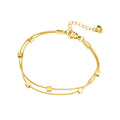 Double Snake Chain Small square Female Titanium Steel Bracelet