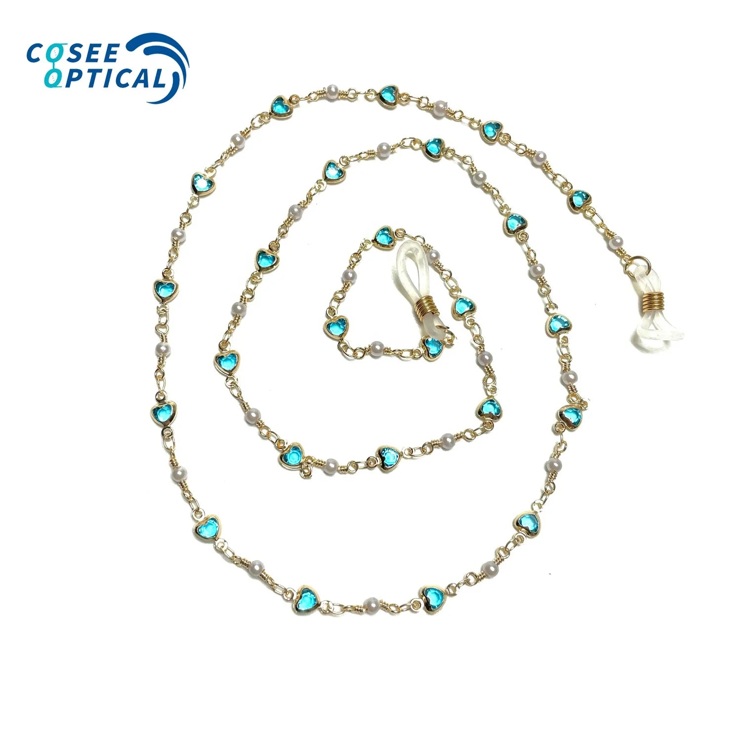 Little Heart Shape Metal Eyeglass Chains Glasses Holder Gold and Silver Plated Beaded Chain for Sunglasses Eyewear