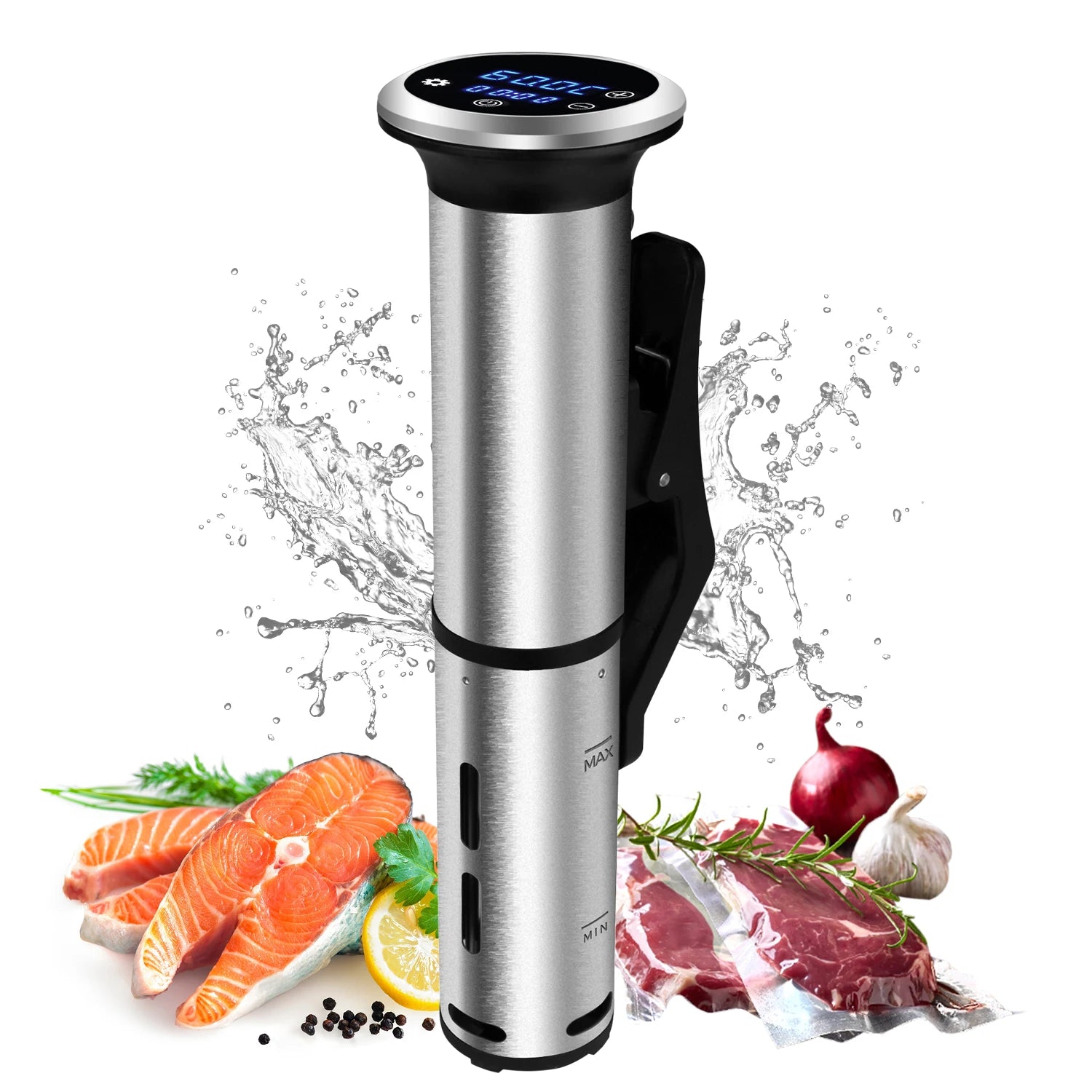BioloMix IPX7 Waterproof Sous Vide Machine 1200W Portable Low Temp Slow Cooker Thermal Immersion Circulator Smart Vacuum Cooker
