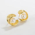 Elegant Design 18k Gold Fine Jewelry 925 Sterling Silver Pearls Stud Earrings Women Gift