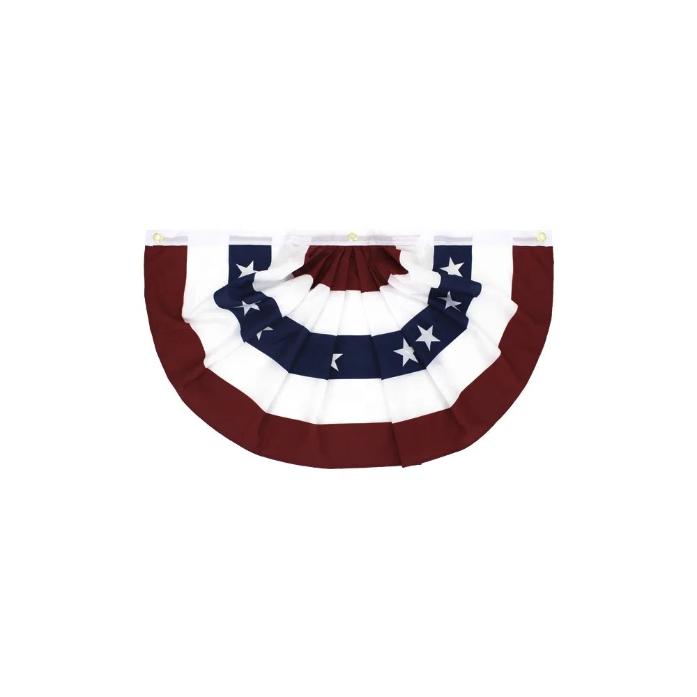 Ready to Ship 1.5x3ft Stock 45x90cm American Bunting USA 100D Pleated Fan Flag