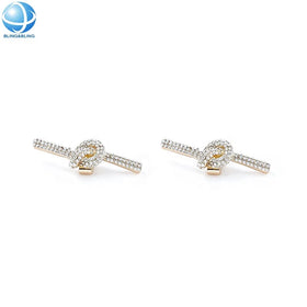 Simple Design Knot Rhinestone Shoe Clip Charms Removable Crystal Bow Shoe Clips for Upper DIY