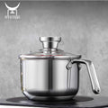 304 Stainless Steel Small Pot Food Grade Stainless Saucepan Multipurpose Pot with Steamer Basket