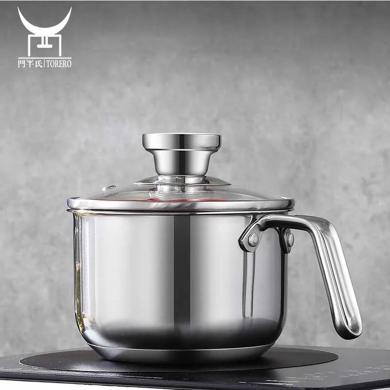 304 Stainless Steel Small Pot Food Grade Stainless Saucepan Multipurpose Pot with Steamer Basket