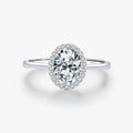 925 Sterling Silver Sparkling CZ Wedding Engagement Jewelry for Women Fine Jewelry Classic Oval Cut 1CT Cubic Zirconia Ring