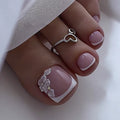 Dropshipping customize 24 Pcs/set 3806 Summer New Arrival Minimalist French White Edge Toe Nail Art Wholesale