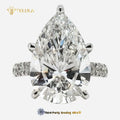 Custom Large Carat 8CT Pear Cut Moissanite Ring GRA Certified VVS D Color S925 Sterling Silver Moissanite Ring
