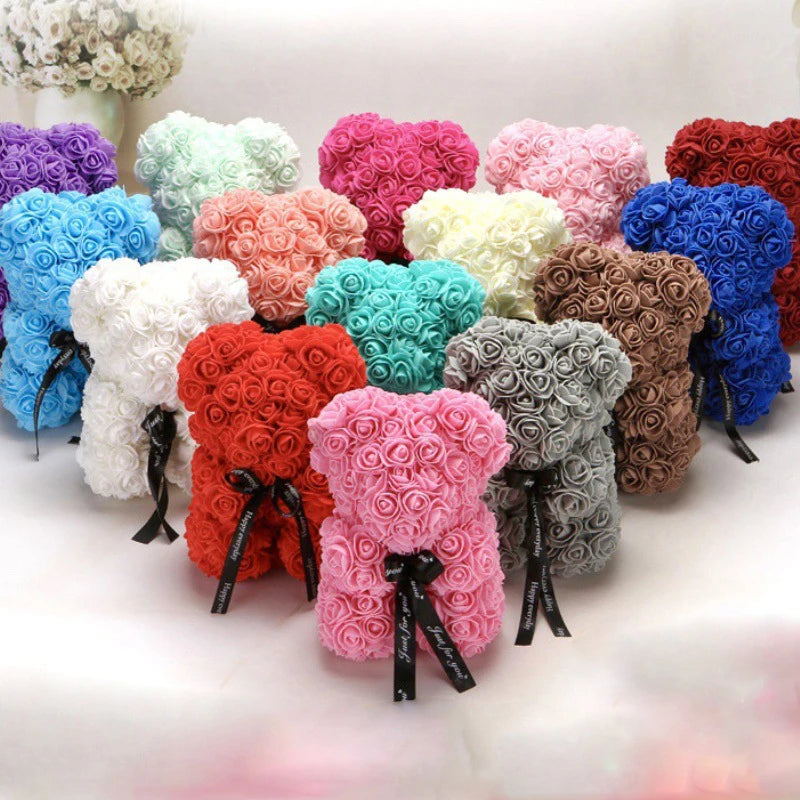 Wholesale 40CM Eternal Flower Rose Bear With Box Gift for Party Gift