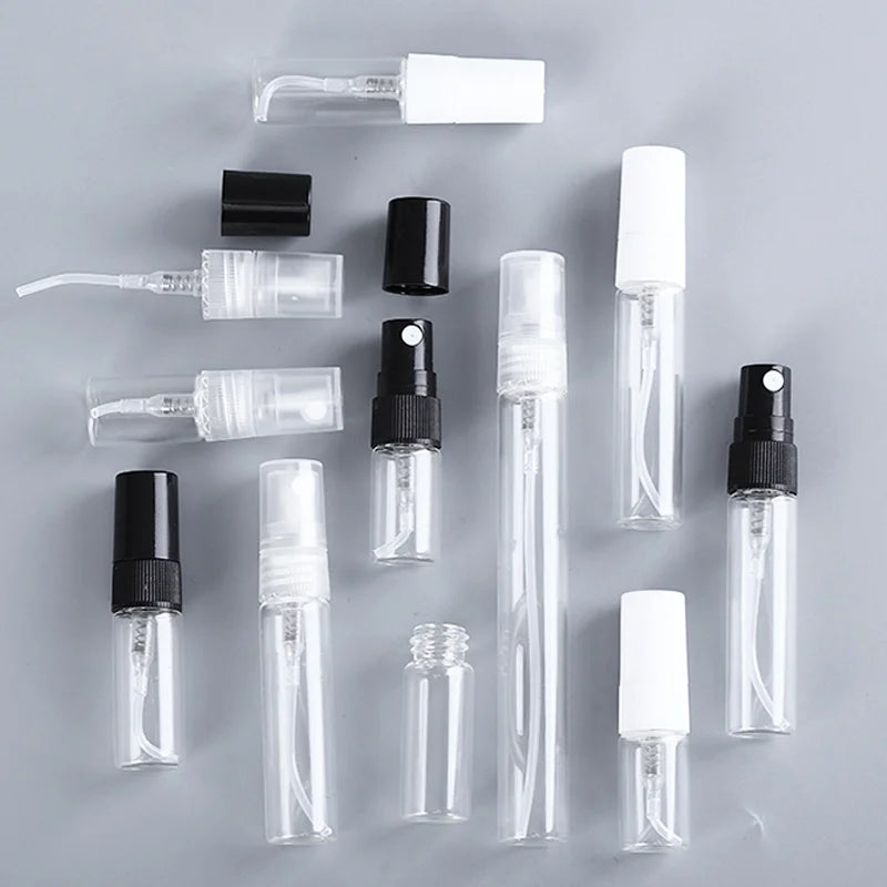 Small Sample Perfume Bottle 2ml 3ml 5ml 10ml Mini Empty Clear Spray Bottle Glass Tube Perfume Atomizer Tester Oil Packaging