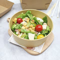 Compostable Eco-Friendly Disposable Kraft Paper Salad Bowl with PET PP Lid for Take-Away Food Packaging Like Sushi