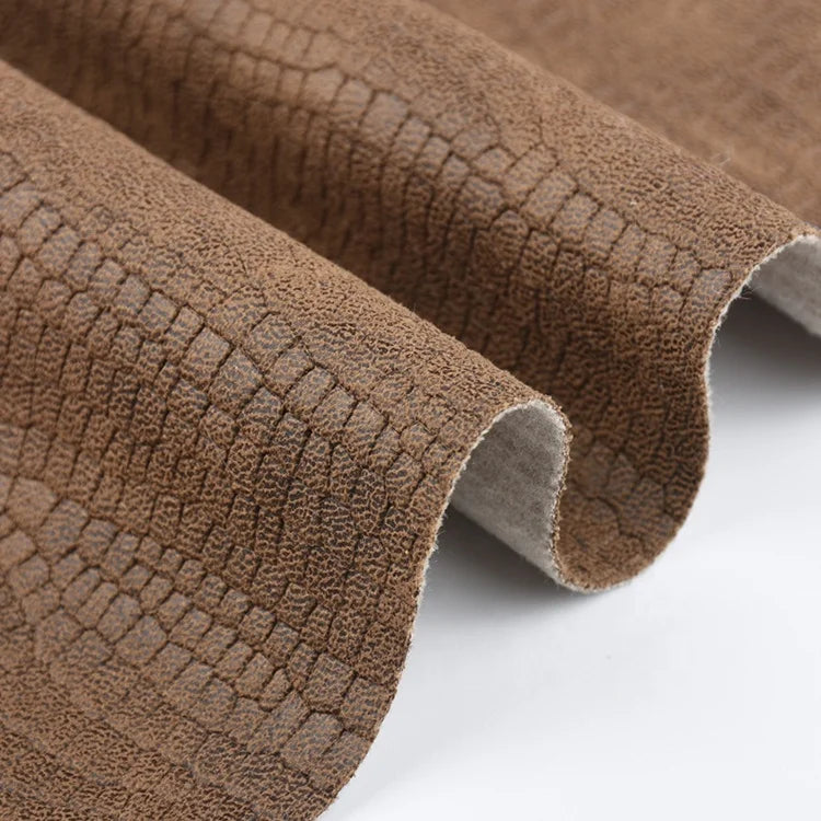 Modern Eco-Friendly Embossed Leather Fabric Solid Color Wax Suede Microfiber Waterproof for Sofa Garment Faux Leather Material