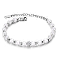 New Selling Fashion Jewelry Beaded Stainless Steel Personality Pearl Adjustable Chain Bracelet Women
