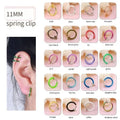 Paper Card Packaging a Dozen 11mm Multi-color Spring Ear Clips Wholesale Non Piercing Earrings