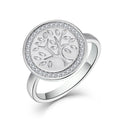 YILUN Rhodium Plated Meaningful Jewelry 925 Sterling Silver Tree of Life Ring for Men