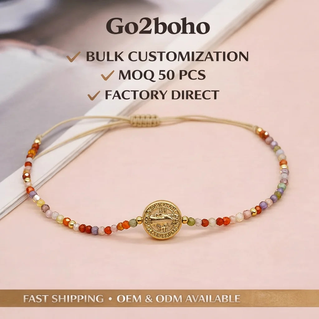 Go2boho New in Friendship Bracelets for Women Boho Summer Fashion Jewelry Mixed Natrual Stone Crystal Bead Handmade Gift