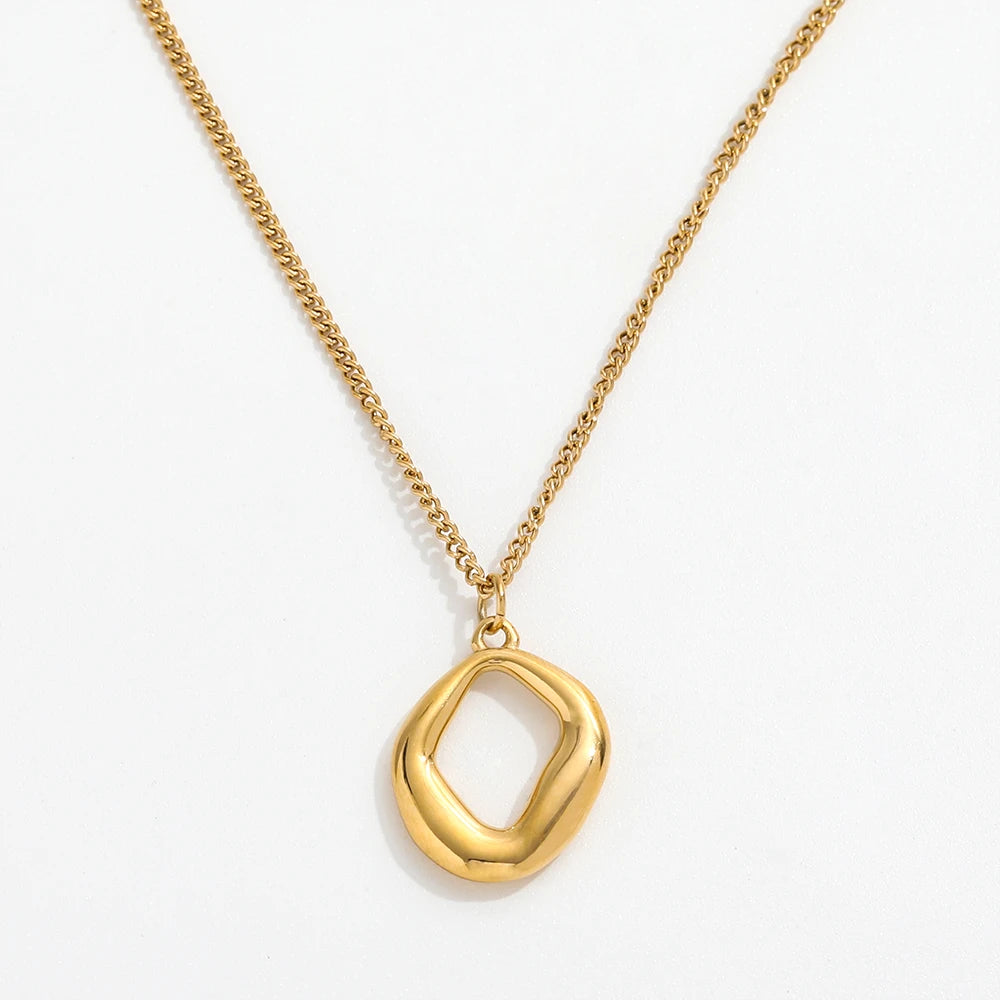 High End PVD Plated Geometric Irregular Pendant Necklace Minimalist Pendant Necklace