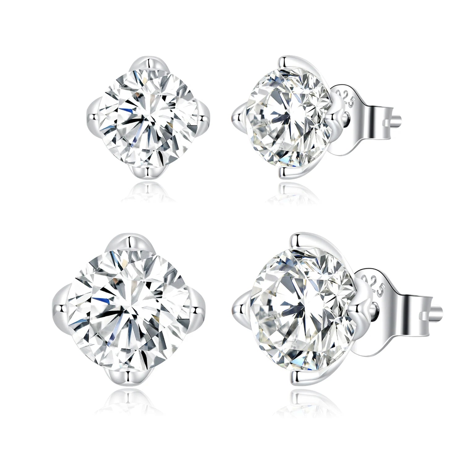 Luxury 925 Sterling Silver Round Cut 5mm 6.5mm with Gra Certificate Vvs Moissanite Women Earrings Jewelry