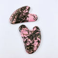 Huiying Heart Shaped Gua Sha Stone Rhodorite Jasper Stone Scraping Massage Tool Board