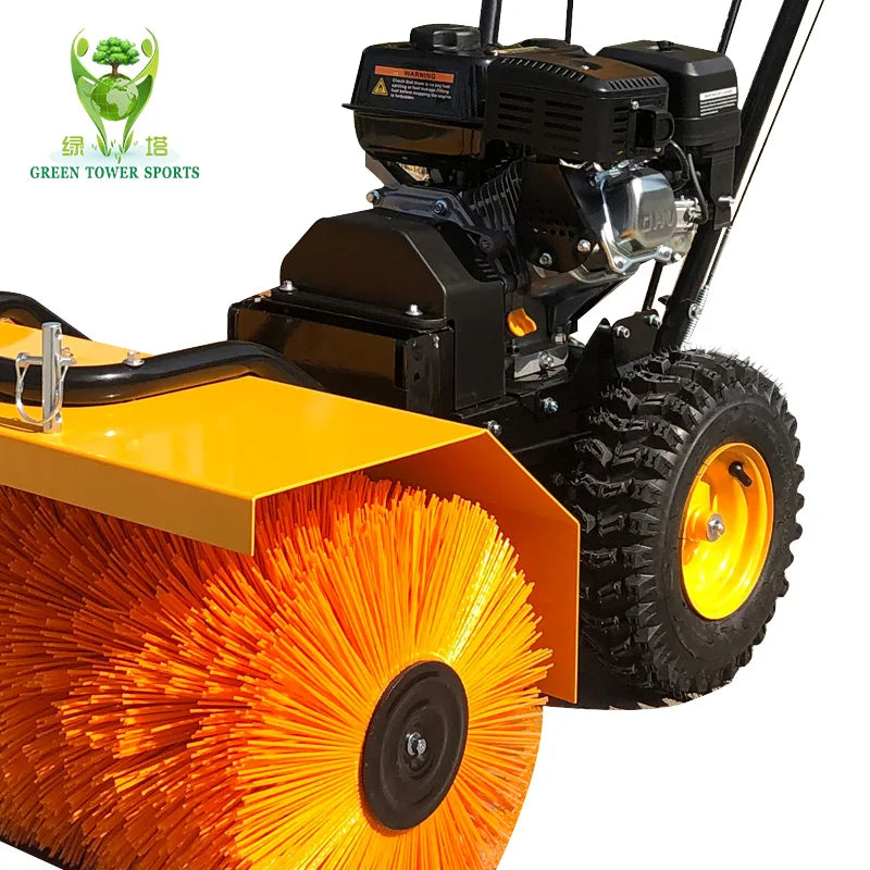 Hand-pushed Steel 4-Stroke Turf Grooming Brush Machine 800mm Working Width Snow-Covered Ground Cleaning Synthetic Lawn