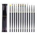 Felice Latest Style Professional UV Gel Brush Kit 12-Piece Nail Art Brush Sets Nylon Soft Bristles Wood Handles for Beginners