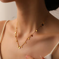 MC319 Wholesale Stainless Steel Jewelry Gold Plated Small Square Sequin Pendant Dainty Bead Chain Necklace Women Jewelry
