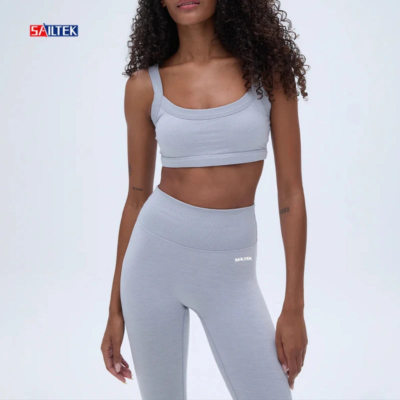 Women Sportwear Workout Gym Outfit Summer 2026 Custom Ladies Fitness 2 Piece Yoga Top and Leggings Set