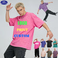 Custom High Quality Vintage Style Oversized Acid Wash T-shirts 100% Cotton Plus Size Men's DTG Printing Graphic t Shirts