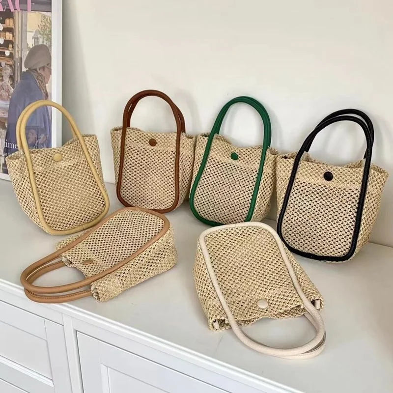 2023 Summer New Fashion Handbag for Girls Casual Tote Hundred Woven Crossbody Bag Field Style